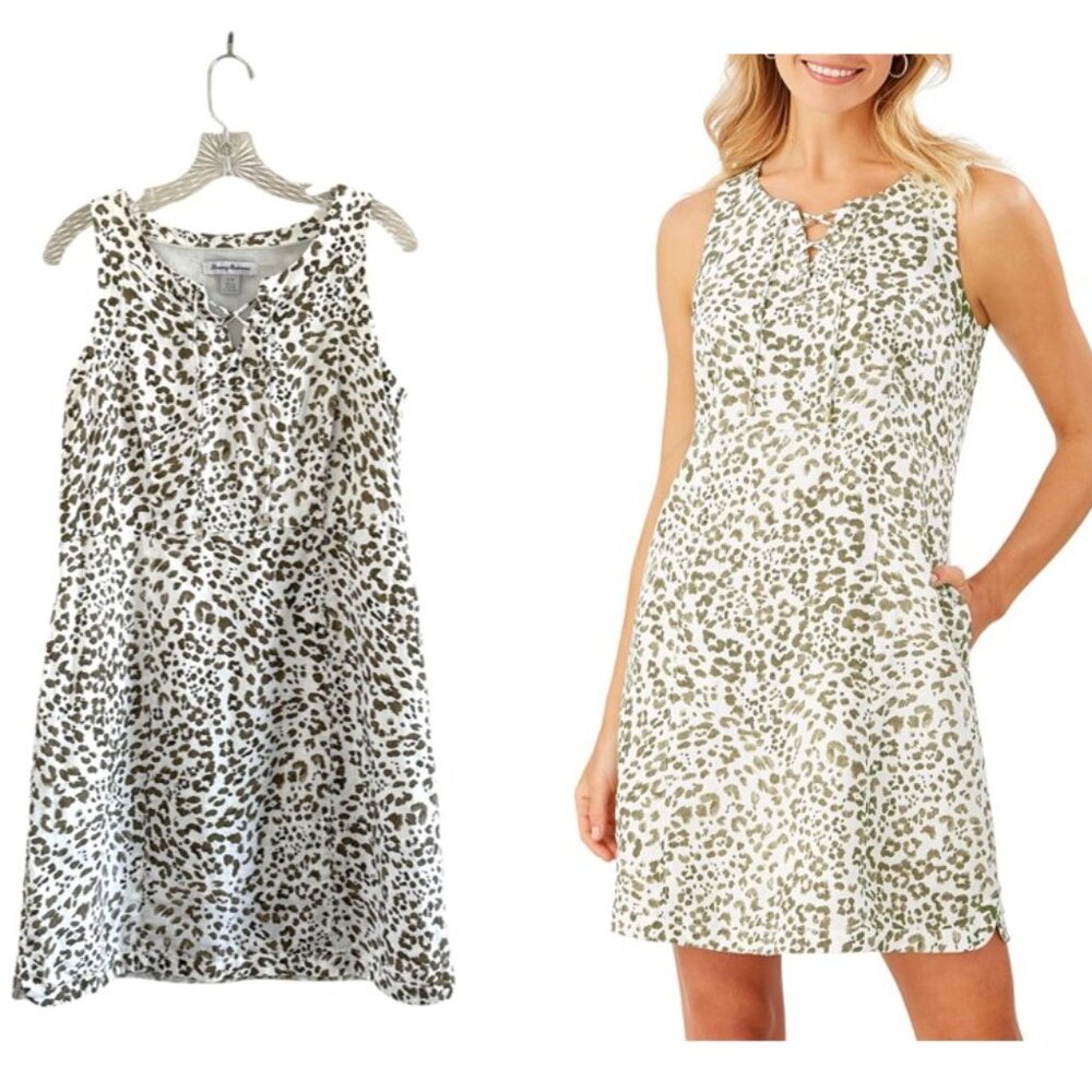 Tommy Bahama Wild One Linen Lace-Up Shift Dress